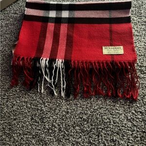 Burberry Red Plaid Scarf